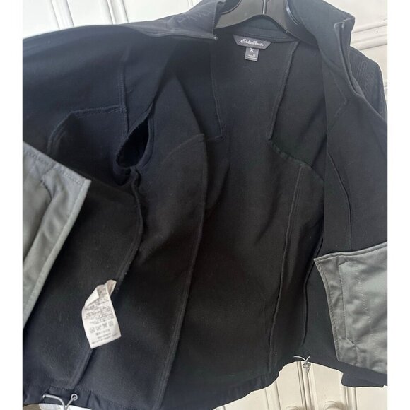 Eddie Bauer W's Size M Black Fleece Lined Softshell Full Zip Jacket Zip Pockets - Picture 11 of 16
